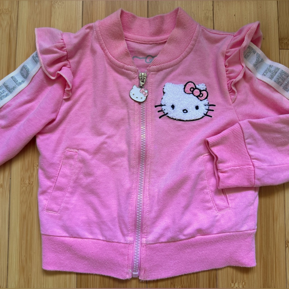 Pink Hello Kitty Zip Up Sweater for Toddler Girl